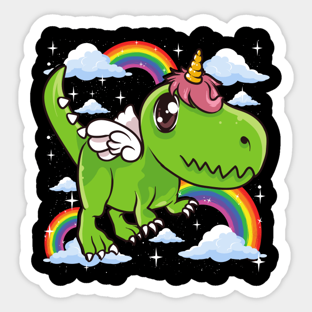 Cute Dinosaur & Unicorn Unisaur Mythical Animal Sticker by theperfectpresents